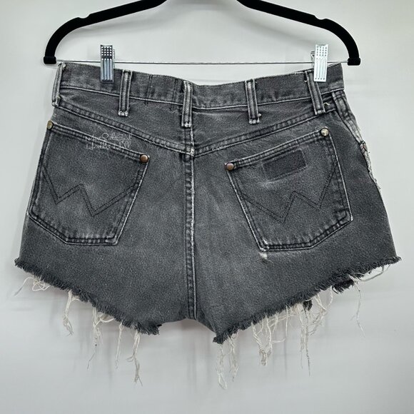 Furst of a Kind Upcycled Cut Off Western Cowgirl Ripped Distressed Shorts - Picture 2 of 3